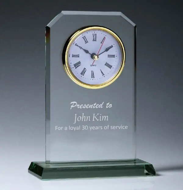 Glass Vertical Clock. - Above All Trophies