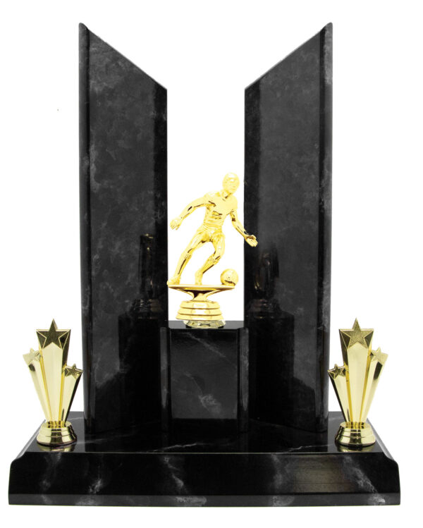 Soccer Timber Trophy (Black Marble Look)