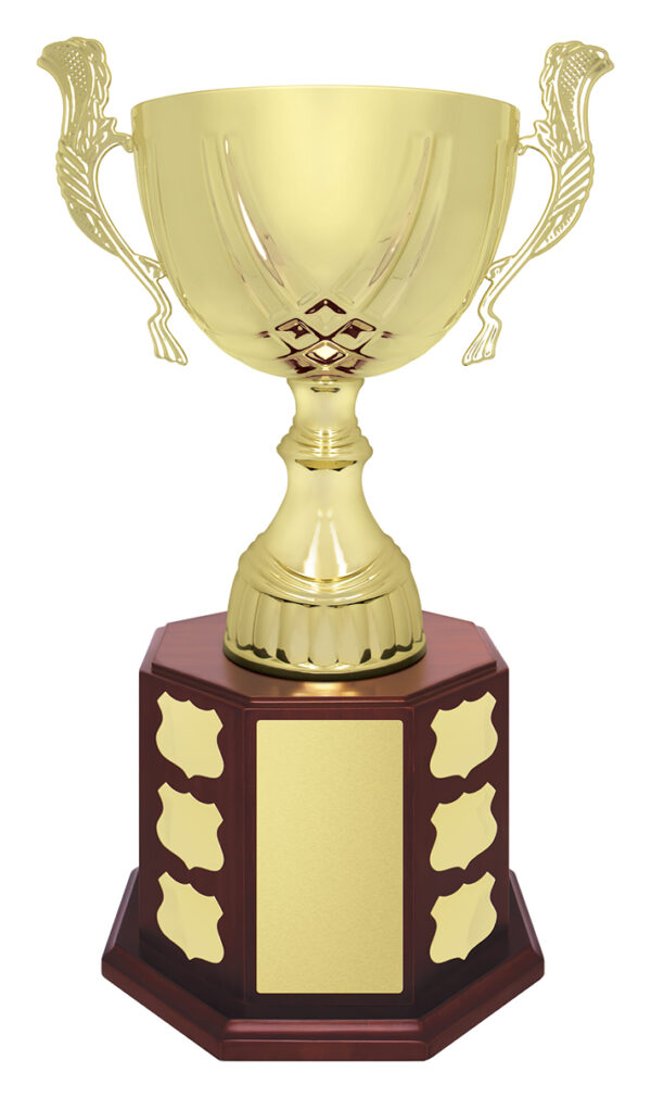 Ensign Cup Perpetual Timber Trophy for Most Sports. (420mm).