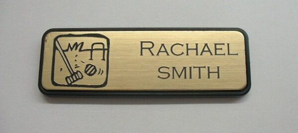 Plastic Name Badge  Size: 76x25mm. Click here for price.