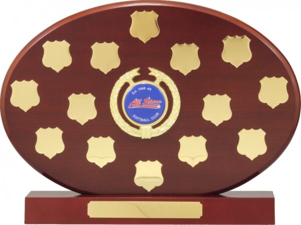 Perpetual Oval Timber Trophy (270mm)