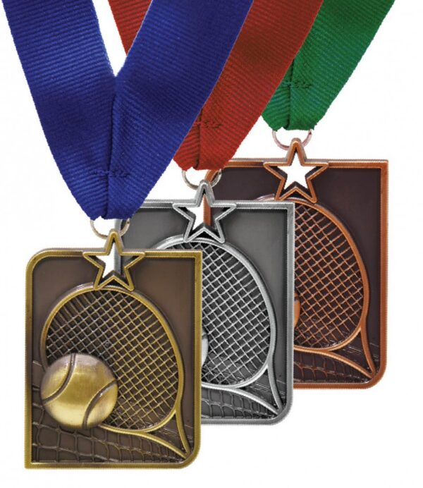 Tennis rectangle medal Gold, Silver or Bronze. Click here for price. - Image 3