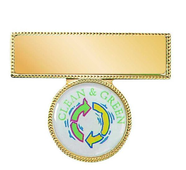 Metal, Gold or Silver colour Name bar.