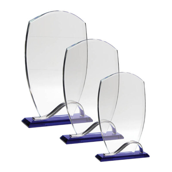 Blue base glass & Curve top.