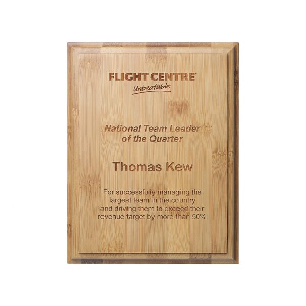 Bamboo Plaque with Metal backstands.
