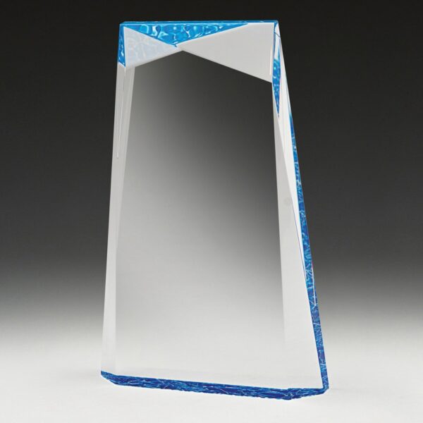 Acrylic Ballast, Classic Award with Stand Out Facet Design & Brilliant colour Accent. 25mm thick, in gift box. - Image 2